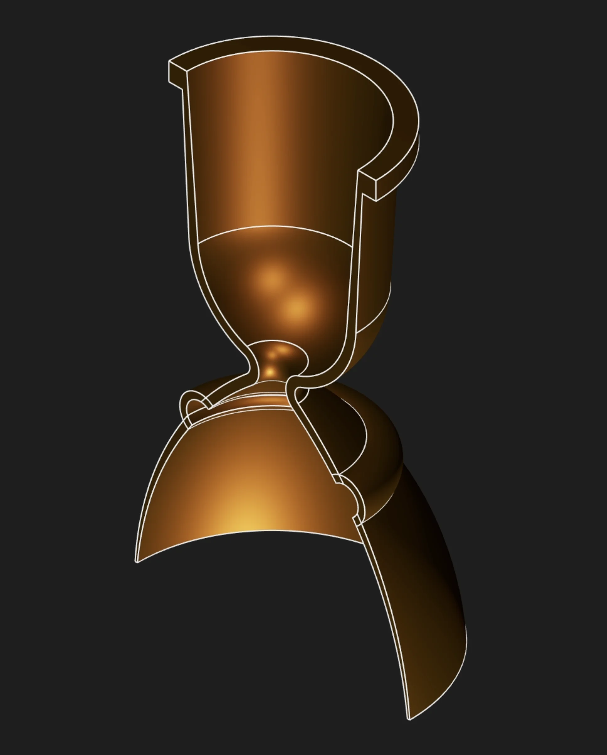 Revolved solid model shown in Zoo Design Studio