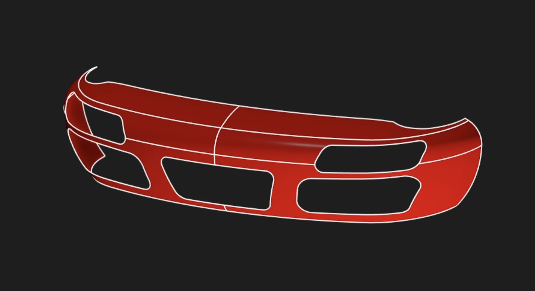 Car bumper model using Surface Extrude in the Aquarium