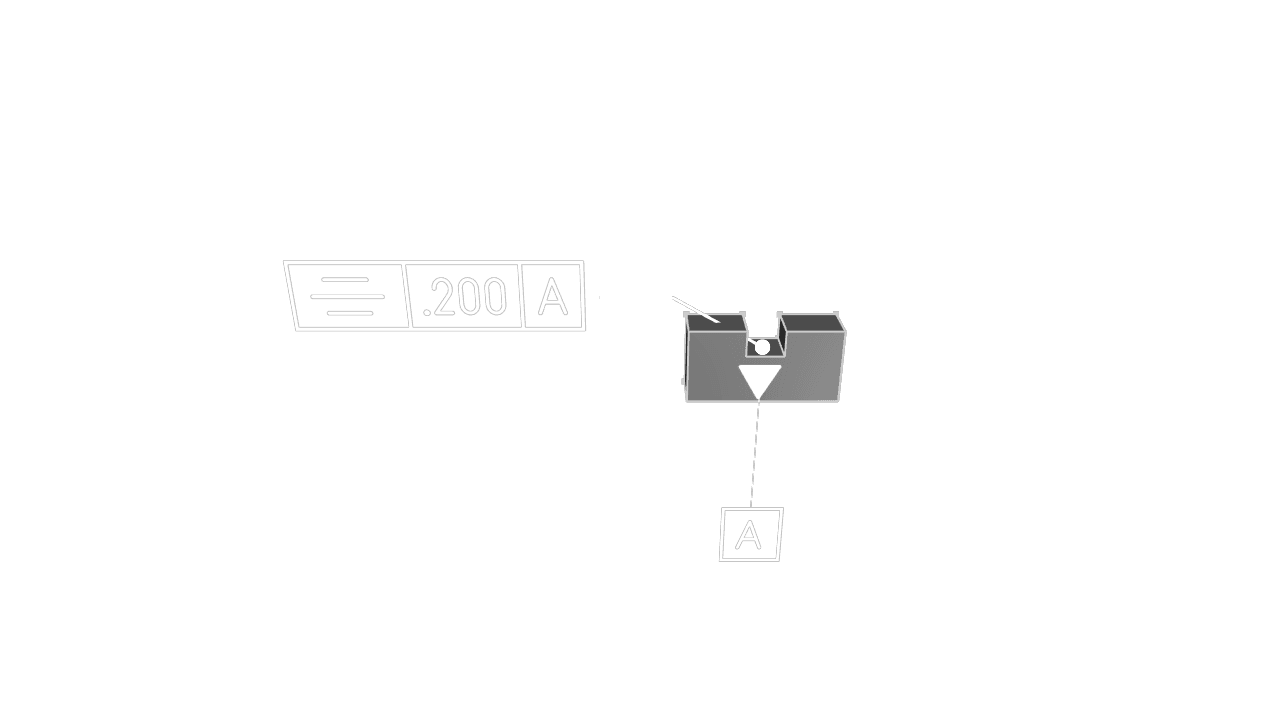 Symmetry GD&T annotation on a feature relative to a datum plane