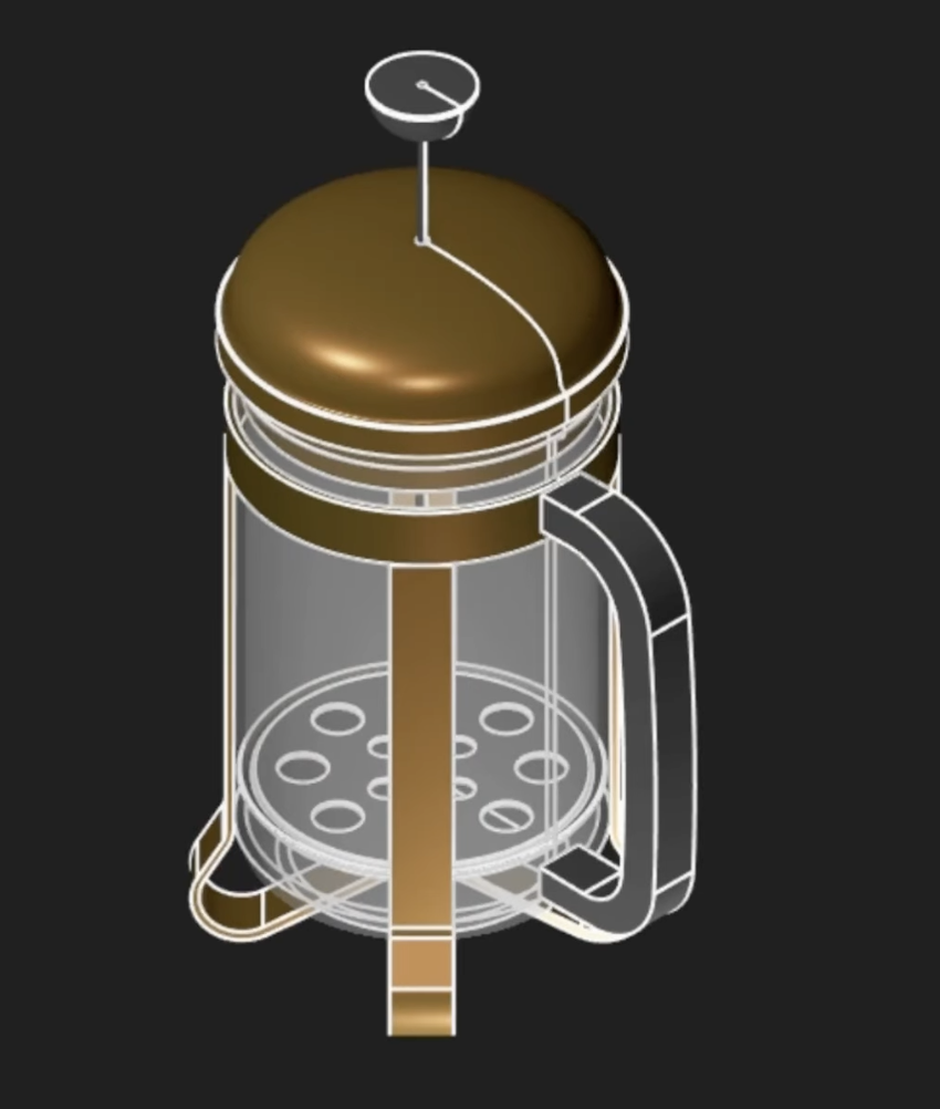 French press with transparent glass